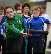 20 August 2017; Sarah Mahon, from Gracefield-Walshe Island, Co Offaly, competes in the U12 Mixed Skittles event during the Community Games August Festival 2017 at the National Sports Campus in Dublin. Photo by Cody Glenn/Sportsfile