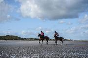 5 September 2017; An Saighdiur, with Ana Slattery up, and Dincum Diamond, with Noman Mohammed up, ahead of the Laytown Races at Laytown in Co Meath. Photo by Cody Glenn/Sportsfile