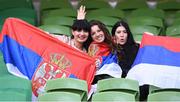 5 September 2017; Serbia supporters prior to the FIFA World Cup Qualifier Group D match between Republic of Ireland and Serbia at the Aviva Stadium in Dublin. Photo by Matt Browne/Sportsfile
