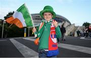5 September 2017; Republic of Ireland supporter Liam McDonagh, age 6, from Blackrock, Co Dublin, prior to the FIFA World Cup Qualifier Group D match between Republic of Ireland and Serbia at the Aviva Stadium in Dublin. Photo by Seb Daly/Sportsfile