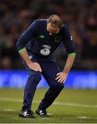5 September 2017; Republic of Ireland manager Martin O'Neill reacts at the final whistle of the FIFA World Cup Qualifier Group D match between Republic of Ireland and Serbia at the Aviva Stadium in Dublin. Photo by Brendan Moran/Sportsfile