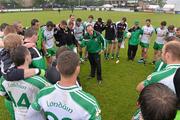 3 June 2012; London manager Paul Coggins speaks to his players after the game. Connacht GAA Football Senior Championship Quarter-Final, London v Leitrim, Emerald Park, Ruislip, London. Picture credit: Diarmuid Greene / SPORTSFILE