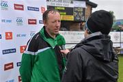 3 June 2012; London manager Paul Coggins is interviewed for RTE after the game. Connacht GAA Football Senior Championship Quarter-Final, London v Leitrim, Emerald Park, Ruislip, London. Picture credit: Diarmuid Greene / SPORTSFILE