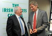 12 June 2012; In attendance at the launch of the Irish Sports Council Anti-Doping Annual Report 2011 are Minister of State for Tourism & Sport Michael Ring T.D, and Director General World Anti-Doping Agency David Howman, right. Croke Park, Dublin. Photo by Sportsfile
