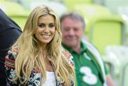 14 June 2012; Republic of Ireland captain Robbie Keane's wife Claudine Keane before the start of the game. EURO2012, Group C, Spain v Republic of Ireland, Arena Gdansk, Gdansk, Poland. Picture credit: David Maher / SPORTSFILE