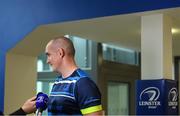 4 September 2017; Devin Toner of Leinster during a press conference at UCD in Dublin. Photo by Ramsey Cardy/Sportsfile