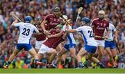 3 September 2017; Adrian Tuohy of Galway in action against Waterford's, from left, Colin Dunford, Brian O'Halloran and Patrick Curran during the GAA Hurling All-Ireland Senior Championship Final match between Galway and Waterford at Croke Park in Dublin. Photo by Piaras Ó Mídheach/Sportsfile