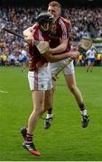 3 September 2017; Galway's Padraic Mannion, left, celebrates with Thomas Monaghan after the GAA Hurling All-Ireland Senior Championship Final match between Galway and Waterford at Croke Park in Dublin. Photo by Piaras Ó Mídheach/Sportsfile