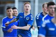 8 September 2017; Bluebell United player Keith Quinn, brother of Republic of Ireland international Stephen Quinn, with his team-mates before the Irish Daily Mail FAI Cup Quarter-Final match between Bluebell United and Shamrock Rovers at Tallaght Stadium in Tallaght, Dublin. Photo by Matt Browne/Sportsfile