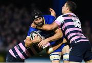 8 September 2017; Scott Fardy of Leinster is tackled by Josh Turnbull, left, and Steve Shingler of Cardiff during the Guinness PRO14 Round 2 match between Leinster and Cardiff Blues at the RDS Arena in Dublin. Photo by Brendan Moran/Sportsfile