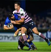 8 September 2017; Scott Fardy of Leinster is tackled by Josh Turnbull, left, and Steve Shingler of Cardiff during the Guinness PRO14 Round 2 match between Leinster and Cardiff Blues at the RDS Arena in Dublin. Photo by Brendan Moran/Sportsfile