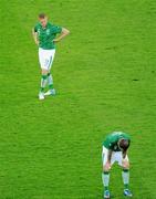 14 June 2012; A dejected Damien Duff, top, and Aiden McGeady, Republic of Ireland, at the end of the game. EURO2012, Group C, Spain v Republic of Ireland, Arena Gdansk, Gdansk, Poland. Picture credit: Pat Murphy / SPORTSFILE