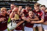 3 September 2017; Galway players celebrate after the Electric Ireland GAA Hurling All-Ireland Minor Championship Final match between Galway and Cork at Croke Park in Dublin. Photo by Piaras Ó Mídheach/Sportsfile