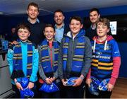 8 September 2017; Fans with Leinster players Sean O'Brien, Jonathan Sexton and Ross Molony in the Blue Room ahead of the Guinness PRO14 Round 2 match between Leinster and Cardiff Blues at the RDS Arena in Dublin. Photo by Brendan Moran/Sportsfile