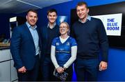 8 September 2017; Fans with Leinster players Sean O'Brien, Jonathan Sexton and Ross Molony in the Blue Room ahead of the Guinness PRO14 Round 2 match between Leinster and Cardiff Blues at the RDS Arena in Dublin. Photo by Brendan Moran/Sportsfile