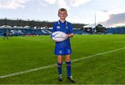 8 September 2017; Matchday mascot 11 year old Ritchie from Clontarf, Dublin, at the Guinness PRO14 Round 2 match between Leinster and Cardiff Blues at the RDS Arena in Dublin. Photo by Ramsey Cardy/Sportsfile