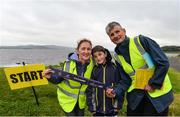 9 September 2017; parkrun Ireland in partnership with Vhi, added their 67th event on Saturday, September 9th, with the introduction of the Buncrana parkrun. parkruns take place over a 5km course weekly, are free to enter and are open to all ages and abilities, providing a fun and safe environment to enjoy exercise. To register for a parkrun near you visit www.parkrun.ie. New registrants should select their chosen event as their home location. You will then receive a personal barcode which acts as your free entry to any parkrun event worldwide. Pictured at the startline are Liz and Jason Le Masurier, Race Directors and son Jack. Photo by Oliver McVeigh/Sportsfile