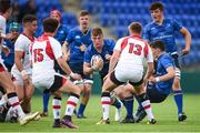 9 September 2017; Reuben Pim of Leinster in action against Michael O'Neill (15) and Stewart Moore (13) of Ulster during the U19 Interprovincial Series match between Leinster and Ulster at Donnybrook Stadium in Dublin. Photo by Cody Glenn/Sportsfile