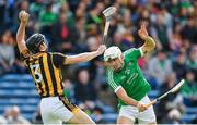 9 September 2017; Conor Delaney of Kilkenny in action against Aaron Gillane of Limerick during the Bord Gáis Energy GAA Hurling All-Ireland U21 Championship Final match between Kilkenny and Limerick at Semple Stadium in Thurles, Co Tipperary. Photo by Brendan Moran/Sportsfile