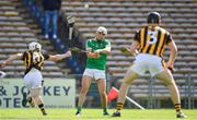 9 September 2017; Aaron Gillane of Limerick scores a point despite the best efforts of Michael Cody of Kilkenny during the Bord Gáis Energy GAA Hurling All-Ireland U21 Championship Final match between Kilkenny and Limerick at Semple Stadium in Thurles, Co Tipperary. Photo by Brendan Moran/Sportsfile