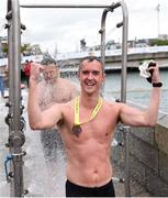 9 September 2017; Colin Monaghan from Dublin following his victory in the Men's Race during the Jones Engineering 98th Dublin City Liffey Swim organised by Leinster Open Sea and supported by Jones Engineering, Dublin City Council and Swim Ireland. Photo by David Fitzgerald/Sportsfile