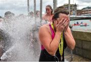 9 September 2017; Anne Marie Bourke from Dublin celebrates after winning the Jones Engineering 98th Dublin City Liffey Swim organised by Leinster Open Sea and supported by Jones Engineering, Dublin City Council and Swim Ireland. Photo by Ramsey Cardy/Sportsfile
