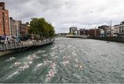 9 September 2017; Competitors during the Men's Race during the Jones Engineering 98th Dublin City Liffey Swim organised by Leinster Open Sea and supported by Jones Engineering, Dublin City Council and Swim Ireland. Photo by David Fitzgerald/Sportsfile