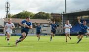 9 September 2017; Niall McEniff of Leinster runs in his side's third try during the U19 Interprovincial Series match between Leinster and Ulster at Donnybrook Stadium in Dublin. Photo by Cody Glenn/Sportsfile