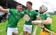 9 September 2017; Limerick players, from left, Barry Nash, Tom Morrissey and Cian Lynch celebrate at the final whistle of the Bord Gáis Energy GAA Hurling All-Ireland U21 Championship Final match between Kilkenny and Limerick at Semple Stadium in Thurles, Co Tipperary. Photo by Brendan Moran/Sportsfile