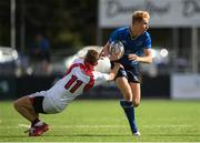 9 September 2017; Adam LaGure of Leinster is tackled by Jonny Hunter of Ulster during the U19 Interprovincial Series match between Leinster and Ulster at Donnybrook Stadium in Dublin. Photo by Cody Glenn/Sportsfile