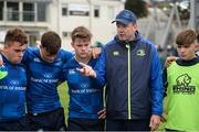9 September 2017;  Leinster U19 coach Andy Woods speaks to the team following the U19 Interprovincial Series match between Leinster and Ulster at Donnybrook Stadium in Dublin. Photo by Cody Glenn/Sportsfile