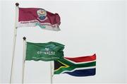 9 September 2017; A general view of flags, including the South African flag, prior to the Guinness PRO14 Round 2 match between Connacht and Southern Kings at The Sportsground in Galway. Photo by Seb Daly/Sportsfile