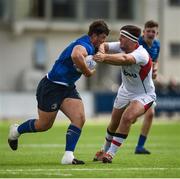 9 September 2017; Michael Milne of Leinster is tackled by Oisin Kiernan of Ulster during the U19 Interprovincial Series match between Leinster and Ulster at Donnybrook Stadium in Dublin. Photo by Cody Glenn/Sportsfile