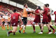 9 September 2017; Paul Schoeman of Cheetahs tussles with Duncan Williams of Munster after Alex Wootton of Munster scored his side's third try during the Guinness PRO14 Round 2 match between Munster and Cheetahs at Thomond Park in Limerick. Photo by Diarmuid Greene/Sportsfile
