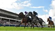 9 September 2017; Hydrangea, with Wayne Lordan up, on their way to winning the Coolmore Fastnet Rock Matron Stakes from second place Winter with Ryan Moore during the Longines Irish Champions Weekend 2017 at Leopardstown Racecourse in Leopardstown, Co Dublin. Photo by Matt Browne/Sportsfile