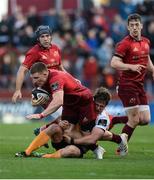 9 September 2017; Andrew Conway of Munster is tackled by William Small-Smith of Cheetahs during the Guinness PRO14 Round 2 match between Munster and Cheetahs at Thomond Park in Limerick. Photo by Diarmuid Greene/Sportsfile
