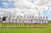 17 June 2012; The Kildare team stand for the National Anthem. Leinster GAA Football Senior Championship Quarter-Final, Offaly v Kildare, O'Moore Park, Portlaoise, Co. Laois. Picture credit: Barry Cregg / SPORTSFILE