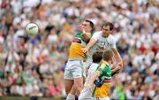 17 June 2012; Michael Foley, Kildare, in action against Ross Brady, Offaly. Leinster GAA Football Senior Championship Quarter-Final, Offaly v Kildare, O'Moore Park, Portlaoise, Co. Laois. Picture credit: Barry Cregg / SPORTSFILE