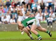 17 June 2012; Alan Mulhall, Offaly, is fouled by Tomás O'Connor, Kildare. Leinster GAA Football Senior Championship Quarter-Final, Offaly v Kildare, O'Moore Park, Portlaoise, Co. Laois. Picture credit: Barry Cregg / SPORTSFILE