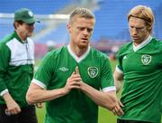 17 June 2012; Republic of Ireland captain Damien Duff  during squad training ahead of their UEFA EURO 2012, Group C, game against Italy on Monday. Republic of Ireland EURO2012 Squad Training, Municipal Stadium Poznan, Poznan, Poland. Picture credit: David Maher / SPORTSFILE