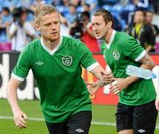 17 June 2012; Republic of Ireland captain Damien Duff during squad training ahead of their UEFA EURO 2012, Group C, game against Italy on Monday. Republic of Ireland EURO2012 Squad Training, Municipal Stadium Poznan, Poznan, Poland. Picture credit: David Maher / SPORTSFILE