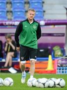 17 June 2012; Republic of Ireland captain Damien Duff  during squad training ahead of their UEFA EURO 2012, Group C, game against Italy on Monday. Republic of Ireland EURO2012 Squad Training, Municipal Stadium Poznan, Poznan, Poland. Picture credit: David Maher / SPORTSFILE