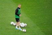 17 June 2012; Republic of Ireland's Damien Duff, who will be captain when he wins his 100th cap against Italy, during squad training ahead of their UEFA EURO 2012, Group C, game against Italy on Monday. Republic of Ireland EURO2012 Squad Training, Municipal Stadium Poznan, Poznan, Poland. Picture credit: Pat Murphy / SPORTSFILE