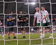 18 June 2012; Damien Duff and Robbie Keane, Republic of Ireland, at the end of the game. EURO2012, Group C, Republic of Ireland v Italy, Municipal Stadium Poznan, Poznan, Poland. Picture credit: David Maher / SPORTSFILE