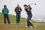 19 June 2012; Ireland's Brian O'Driscoll tees off during a round of golf on squad activity day ahead of their Steinlager Series 2012 3rd test, game against New Zealand on Saturday. Ireland Rugby Squad Activity Day, The Hills Golf Club, Queenstown, New Zealand. Picture credit: Dianne Manson / SPORTSFILE