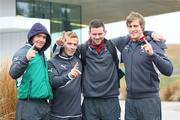 19 June 2012; Ireland players, left to right, Eoin Reddan, Paul Marshall, Fergus McFadden, and Andrew Trimble during a round of golf on squad activity day ahead of their Steinlager Series 2012 3rd test, game against New Zealand on Saturday. Ireland Rugby Squad Activity Day, The Hills Golf Club, Queenstown, New Zealand. Picture credit: Dianne Manson / SPORTSFILE