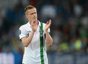 18 June 2012; Damien Duff, Republic of Ireland captain, at the end of the game. EURO2012, Group C, Republic of Ireland v Italy, Municipal Stadium Poznan, Poznan, Poland. Picture credit: David Maher / SPORTSFILE