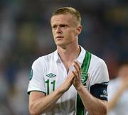 18 June 2012; Damien Duff, Republic of Ireland captain, at the end of the game. EURO2012, Group C, Republic of Ireland v Italy, Municipal Stadium Poznan, Poznan, Poland. Picture credit: David Maher / SPORTSFILE