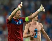 18 June 2012; Gianluigi Buffon, Italy, at the end of the game. EURO2012, Group C, Republic of Ireland v Italy, Municipal Stadium Poznan, Poznan, Poland. Picture credit: David Maher / SPORTSFILE