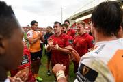 9 September 2017; Niall Scannell, Rhys Marshall and John Ryan of Munster are applauded off the pitch by Cheetahs players after the Guinness PRO14 Round 2 match between Munster and Cheetahs at Thomond Park in Limerick. Photo by Diarmuid Greene/Sportsfile